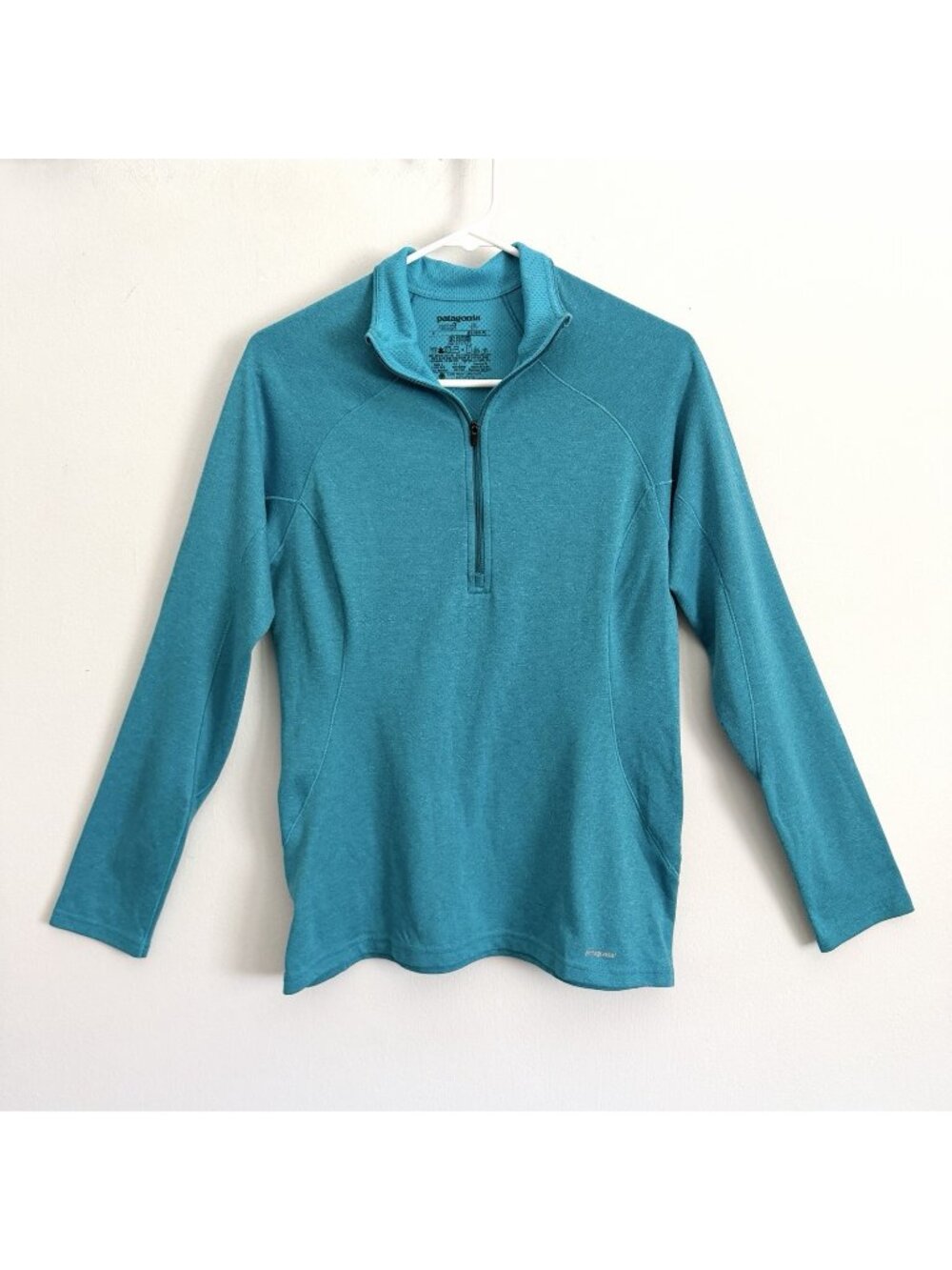 Patagonia Turquoise Blue Capilene 3 Midweight Half Zip Long Sleeve Shirt Small